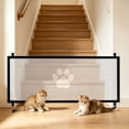 thumbnail image 4 of Pet Safety Gate Mesh Screen, Portable Dog Cat Isolation Barrier for Doorways, Stairs and Hallways, Retractable Mesh Gate with Paw Print Design, Easy Install Indoor Pet Fence for Home, 4 of 5
