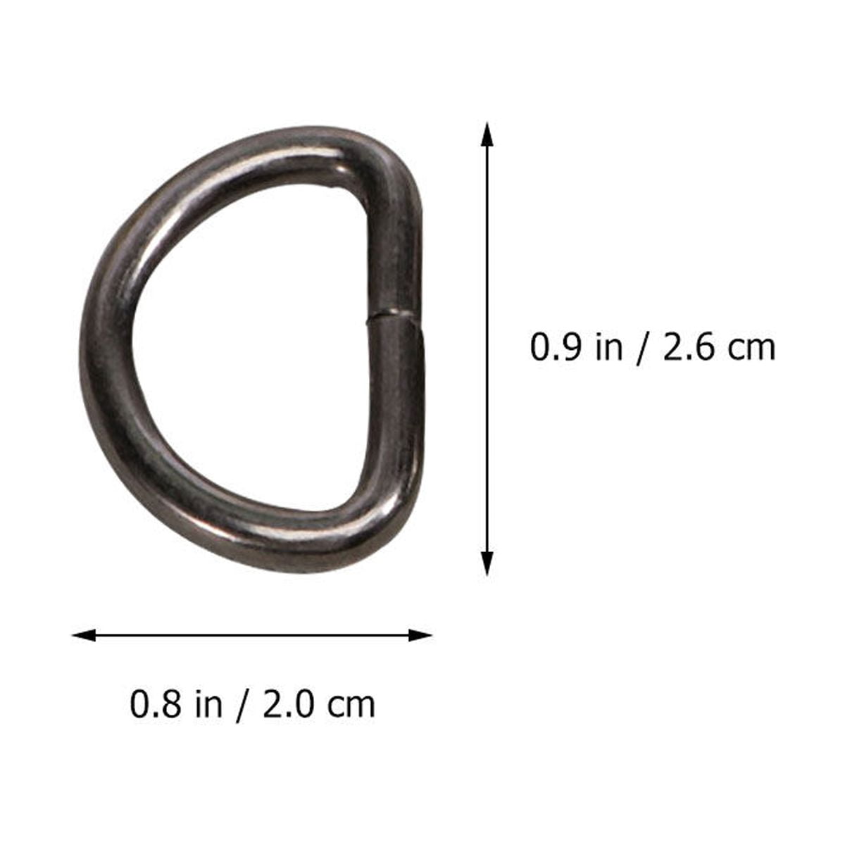 80 Pcs  2CM Metal D Ring Multipurpose Zinc Alloy D Button Accessories for Luggage Clothes Backpack DIY Craft (Mixed Color)