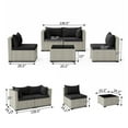 thumbnail image 7 of Amopatio 5 Pieces Patio Conversation Set, Outdoor Sectional PE Rattan Wicker Furniture Seat,BLACK, 7 of 7