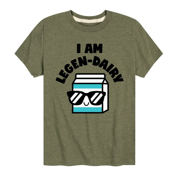 Instant Message - I Am Legen-Dairy - Cool Milk Carton - Toddler & Youth Short Sleeve Graphic T-Shirt