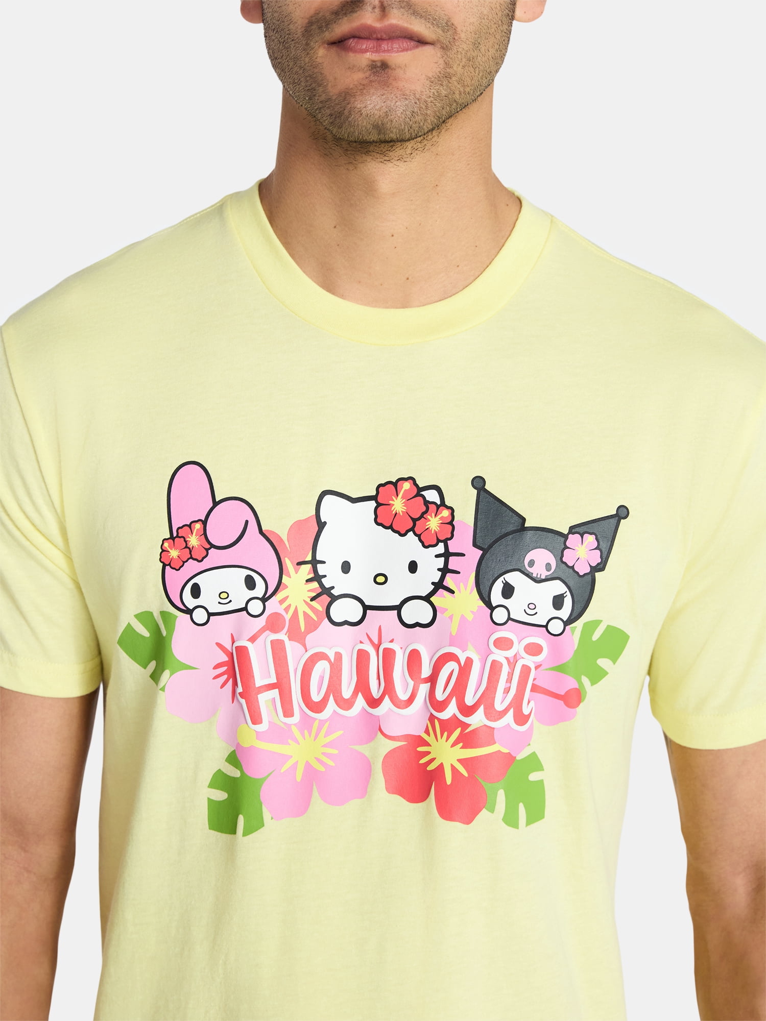 Hello Kitty x Hawaii Men's and Big Men's Graphic Tee, Sizes XS-3XL