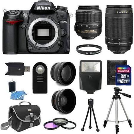 Nikon D7000 Digital SLR Camera + 4 Lens: 18:55 VR + 70:300 + 16GB