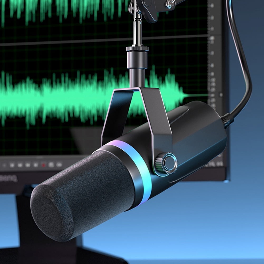 HUISZJ Competitive Microphone, Dynamic Computer Microphone PC Computer Gaming, Dynamic Gaming Microphone for Studio Recording