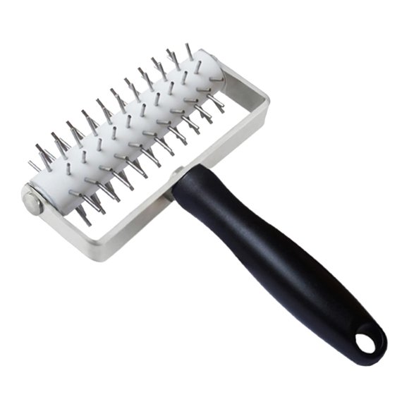 Clearance! Pizza Pie Dough Roller Docker, Yoaney Stainless Pizza Dough Punch Pizza Pin Punch Plastic Handle Pizza Dry Cake Bread Docking Tool, Black