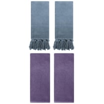 Unique Bargains 4 Pcs Turkish Hand Towels Blue 14" x 30"/13" x 30"