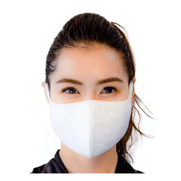 Pack of 10 Reusable Face Covering Mask Washable Cloth Masks Cover Fluid Resistance One Size Unisex White Pieces