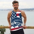 thumbnail image 6 of Uemuo fisherman fishing with USA flag Pattern Men's Muscle Shirts Sleeveless Dry Fit Gym Workout Tank Top Lightweight Sports Tank Top Beach Tank Top, Loose-fit Sleeveless Shirt-XX-Large, 6 of 7