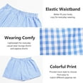 thumbnail image 5 of frariair ​Fashion Gingham Cotton Sleep Shorts For Women Soft Lounge Home Wear Comfortable Elastic Waist​ Sky Blue, 5 of 9