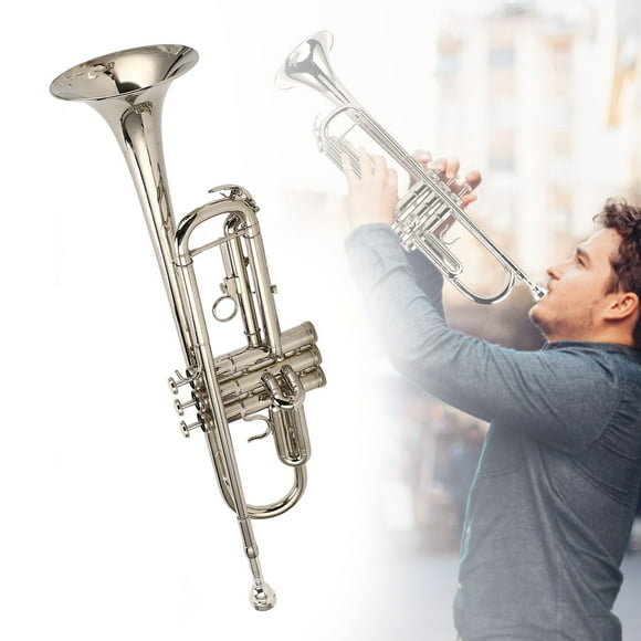 Instrumento Musical Estándar, Trompeta de Plata Profesional, Para Principiantes