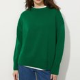 thumbnail image 5 of Lovskoo 2024 Sweaters for Women Winter Trendy Long Sleeve Round Neck Pullover Sweater Green, 5 of 5