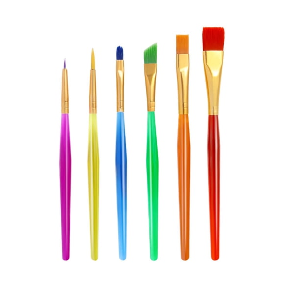 Fdelink Art Diy Painting Brushes 6Pcs,Colourful Rod Candy Colour Brush Brush Set Gouache Brush Art Brushes Depicting Outlining Pen 6Pc,6 Painting Pens
