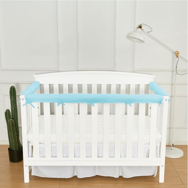 Funda de cama de protección anticolisión de color sólido con circunferencia para cuna de bebé, funda de cama textil suave anticolisión para el hogar