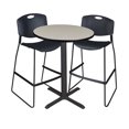 thumbnail image 7 of Cain 36" Round Caf� Table- Beige & 2 Zeng Stack Stools- Black, 7 of 7