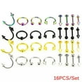 thumbnail image 3 of RSAMD 16PCS/Set StainlessSteel Spiral Belly Tongue B Ring Eyebrow Piercing JewelR YK-White, 3 of 9