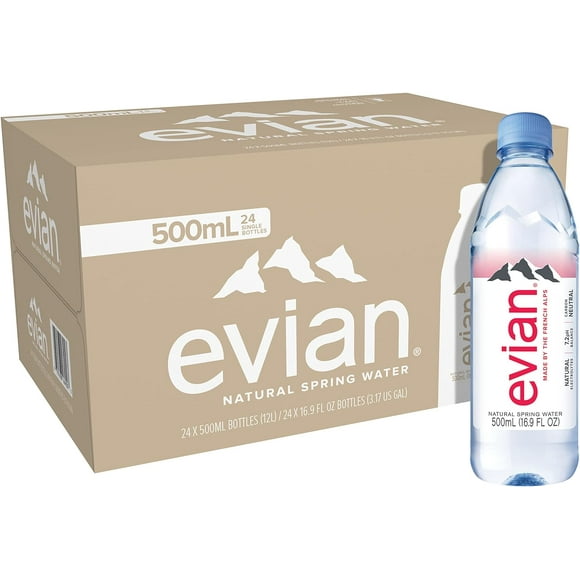 evian Natural Spring Water 500 ml, 24 Count