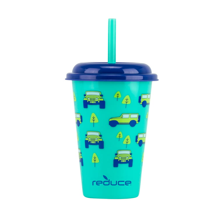  Reduce GoGo's 12 oz Cup Set, 5 Pack – Plastic Cups with Straws  and Lids – Dishwasher Safe, BPA Free – 5 Fun Designs, Wild : Baby