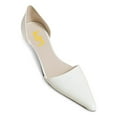 thumbnail image 3 of FSJ Women Elegant Pointy Toe Slip on D'orsay Pumps Solid Color Low Kitten Heels Comfortable Business Dressy Shoes Size 7.5 Ivory, 3 of 4