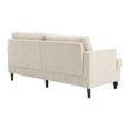 thumbnail image 3 of Chenille Loveseat with Armrest & Cushion, 2-Seat Loveseat Sofa with Wooden Legs, Small Couch for Nursery, Living Room, Bedroom, Office & Studio, Beige, 3 of 7