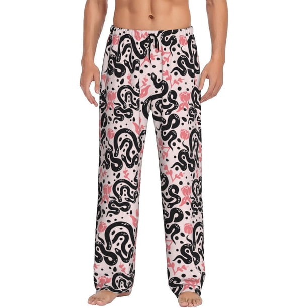 Fotbe Bird Butterfly Rose Pantalones de Pijama para Hombre, Pantalones