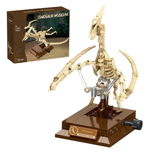 GZBricker Dinosaur Skeleton Building Set Jurassic Pterosaur Compatible with Lego Animals Museum Fossil Home Decor for Adults Boys