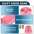 thumbnail image 4 of Perilla de Cambio de Coche Única Bargains 10cm Octagonal Cristal Frontal Universal para Vehículo Automático y Manual Acrílico Rosa con 2 Adaptadores 1 Set, 4 of 7