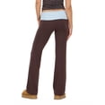 thumbnail image 4 of Forever 21 Women's Brown Y2K Foldover Flare Legging, Contrast Fold-Over Waist Design for Athleisure Everyday Wear, M, 4 of 6
