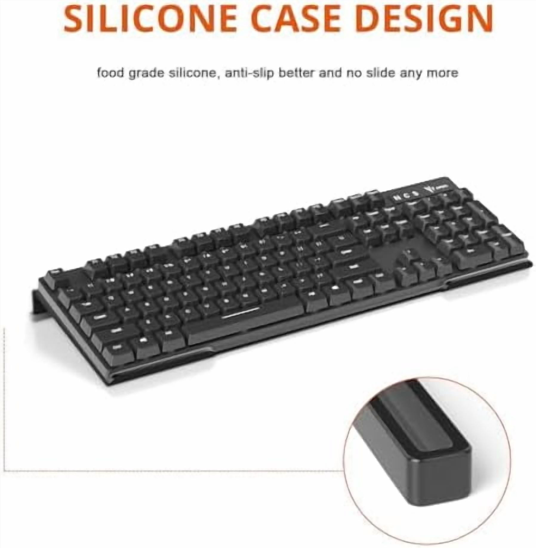 Computer Keyboard Stand Tilt PC Keyboard Stand Riser for Easy Ergonomic Typing, Acrylic Keyboard Tray Holder for Office Desk, Home, School, with Silicone Anti-Slip Case, Black