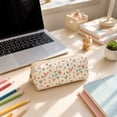 thumbnail image 5 of Beautynvta Floral Printed Pencil Pouches, Quilted Zippered Stationery Bags, Large Capacity Makeup Organizer Cases for Office and Travel, 5 of 7