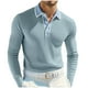 thumbnail image 2 of pstuiky Camisas de manga larga de invierno para hombre, Camiseta de manga larga con solapa y botones de color liso para hombre Tops de hombre m, 2 of 7