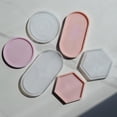thumbnail image 3 of Osdhezcn 3Pcs Diy Crystal Epoxy Gemeotric Hexagonal Oval Round Coaster Mirror Silicone Tray Molds for Casting Concrete Cement, 3 of 9
