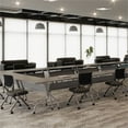 thumbnail image 5 of Lorell Charcoal Flip Top Training Table Charcoal Rectangle, Melamine Top - Black Four Leg Base - 4 Legs - 72" Table Top Width x 23.60" Table Top Depth - 29.50" Height - Melamine, 5 of 7