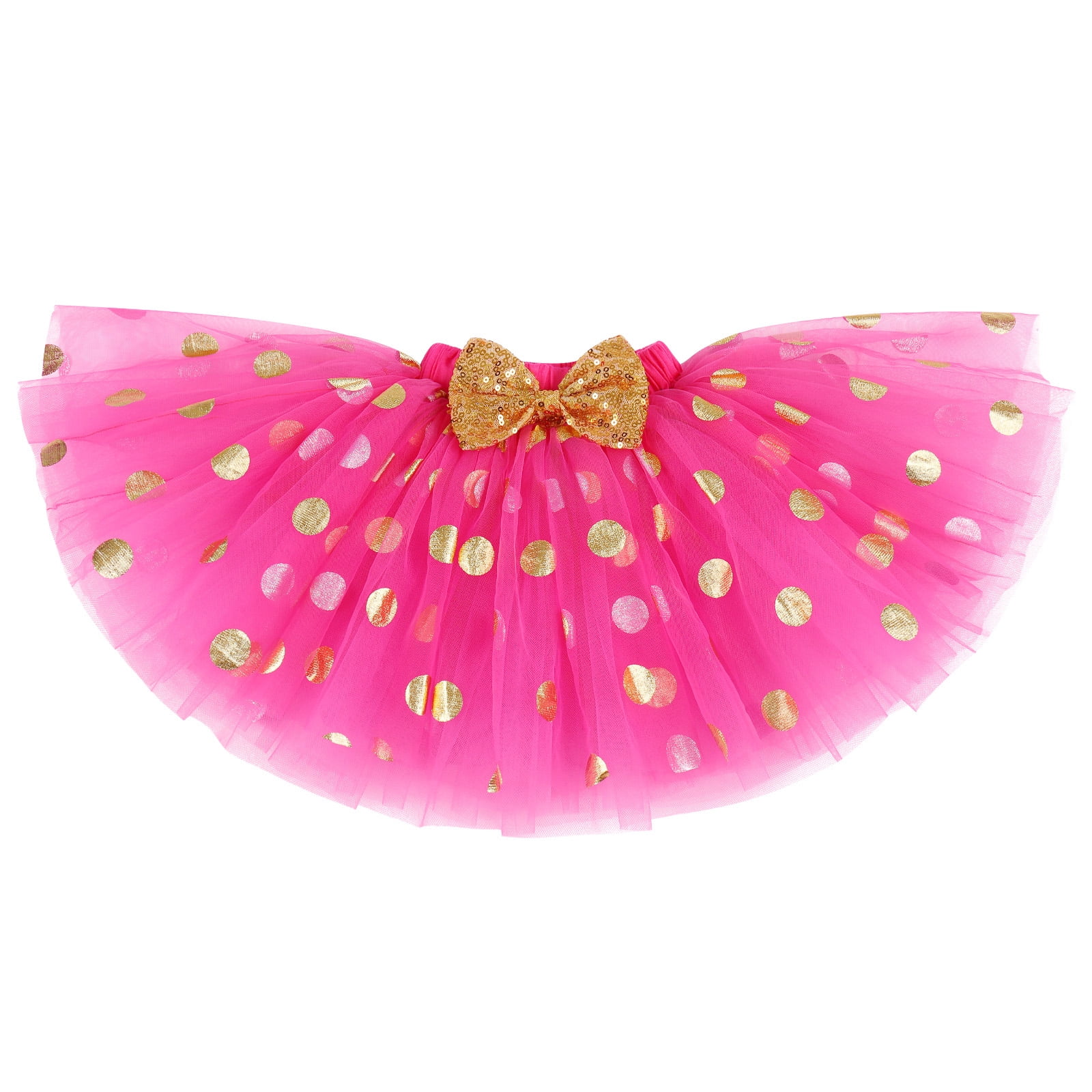 IBTOM CASTLE Toddler Girls 1st 2nd 3rd Birthday Outfit Princess Polka Dots Ruffle Tutu Skirt Mouse Headband Cake Smash Party Clothes Set 2 Years Hot Pink