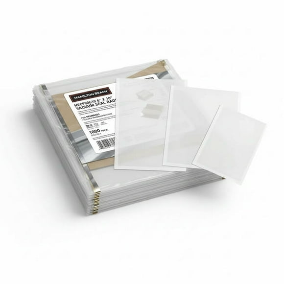 Hamilton Beach HVCP30610 6" x 10" Vacuum Seal Bags for PrimaVac Vacuum Packaging Machine - 1000 Pack