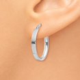 thumbnail image 3 of 14K White Rhodium Oval Hoop Earrings, 3 of 3