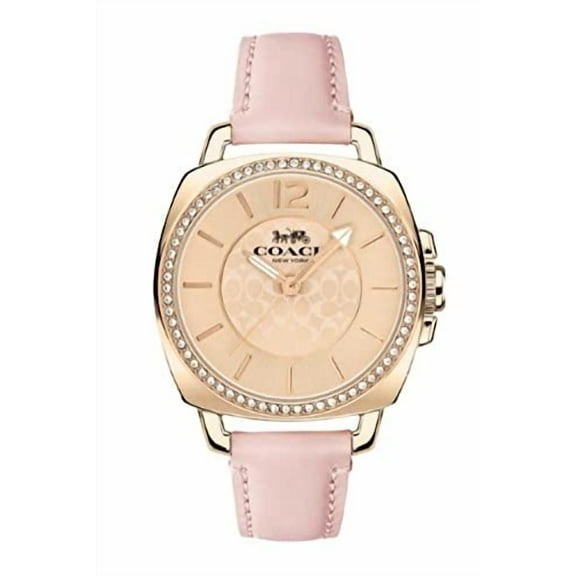 Coach 14503981 Boyfriend Carnation Gold Dial Pink Leather Women's 34mm Watch