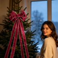 thumbnail image 6 of Christmas Tree Bow Ornaments, 47.24X11.81" Burgundy Velvet Large Pre‑Tied Holiday Bows, Gold‑Trimmed Xmas Decorative Bows with Long Streamers, Luxury Velvet Hanging Bow Decorations, Festive Big Bow, 6 of 7