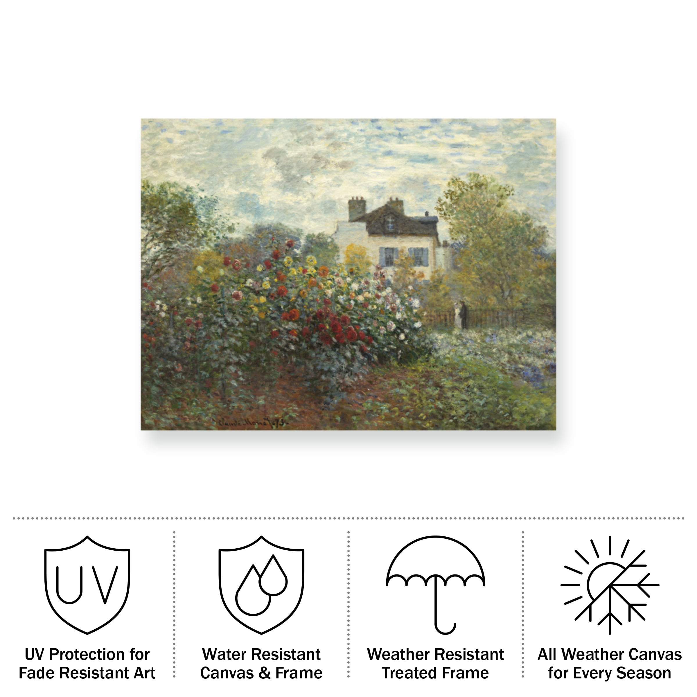 Claude Monet 's Garden In Argenteuil' Outdoor All-Weather Wall Decor
