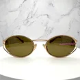 thumbnail image 3 of MIU MIU Sunglasses Metal Gold 54mm Oval Metal Italy Authentic Women Brown Lens, 3 of 6