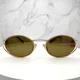 thumbnail image 3 of MIU MIU Sunglasses Gold MU 52YS Oval Slim Metal Frame Brown Lens Italy 7OE01T, 3 of 6