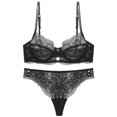 thumbnail image 2 of Conjunto de sujetador ultrafino con perspectiva de encaje europeo y americano, sujetador de mujer, ropa interior de encaje de talla grande, 2 of 3
