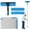 Blue, variant on 4.5M Window Cleaning Kit, Extra Long 2-in-1 Extendable with Microfiber Cloth Squeegee Strips