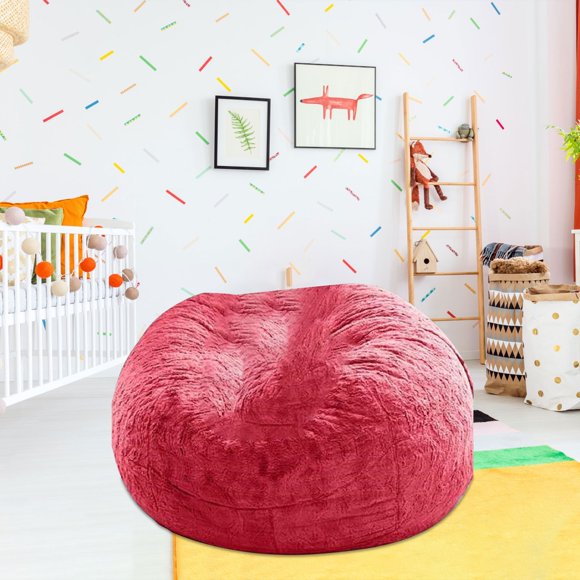 RuiJiao Velvet Bean Bag Cover Large 150x75cm, Soft Fluffy Sofa Chair Slipcover with Zipper Closure, Machine Washable for Living Room Bedroom Office Home Decor