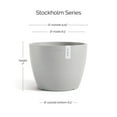 thumbnail image 2 of Ecopots Stockholm Durable Modern Round Indoor/Outdoor Recycled Based Composite Flower Pot Planter, White Grey, 9.5", 2 of 4