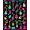 Black Pink Cyan Gold, Pattern 18, variant on ODIKA 8'x10' Washable Area Rug Guitar Music Notes Vintage Rock Distressed Grunge Hip Border for Dining Room, Large Office, Lounge, Non-Slip Chair-Friendly Mat