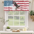 thumbnail image 2 of American Flag Curtain Valances for Windows, Kitchen Valance Window Treatments Panel 2 Pack, Eagle Watercolor USA Flag Rod Pocket Short Curtains for Bathroom Bedroom 54 x 18 Inch, 2 of 8