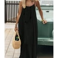 thumbnail image 3 of Women's Solid Color Backless Cami Dress, Womens Backless House Dress, Womens Long Dresses Adjustable, 3 of 6