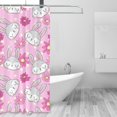 Shower Curtain, Cute Cartoon Rabbit Flower Pink Waterproof Fabric