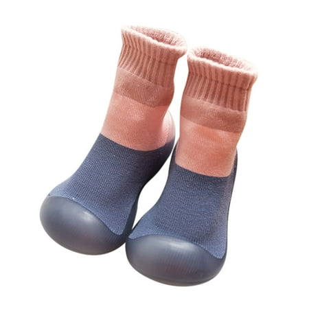 

TAIAOJING Baby Toddler Sock Shoes Kids Boys Girls First Walkers Contrast Color Antislip Prewalker Sneaker Non-Slip Shoe