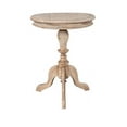 thumbnail image 2 of East at Main Ford Round Rustic Natural Brown Farmhouse Small Solid Mindi Wood Pedestal End Table, 2 of 6