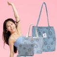 thumbnail image 1 of 3 unids/set bolso de hombro de moda bolsos de mano de mujer con sonrisa de pana para el trabajo (azul) Sywqhk Para Estrenar, 1 of 8